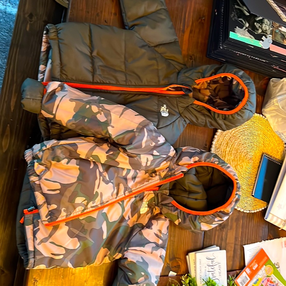 TWO/TWIN COATS 12-18 month; the north face; winter coats reversible